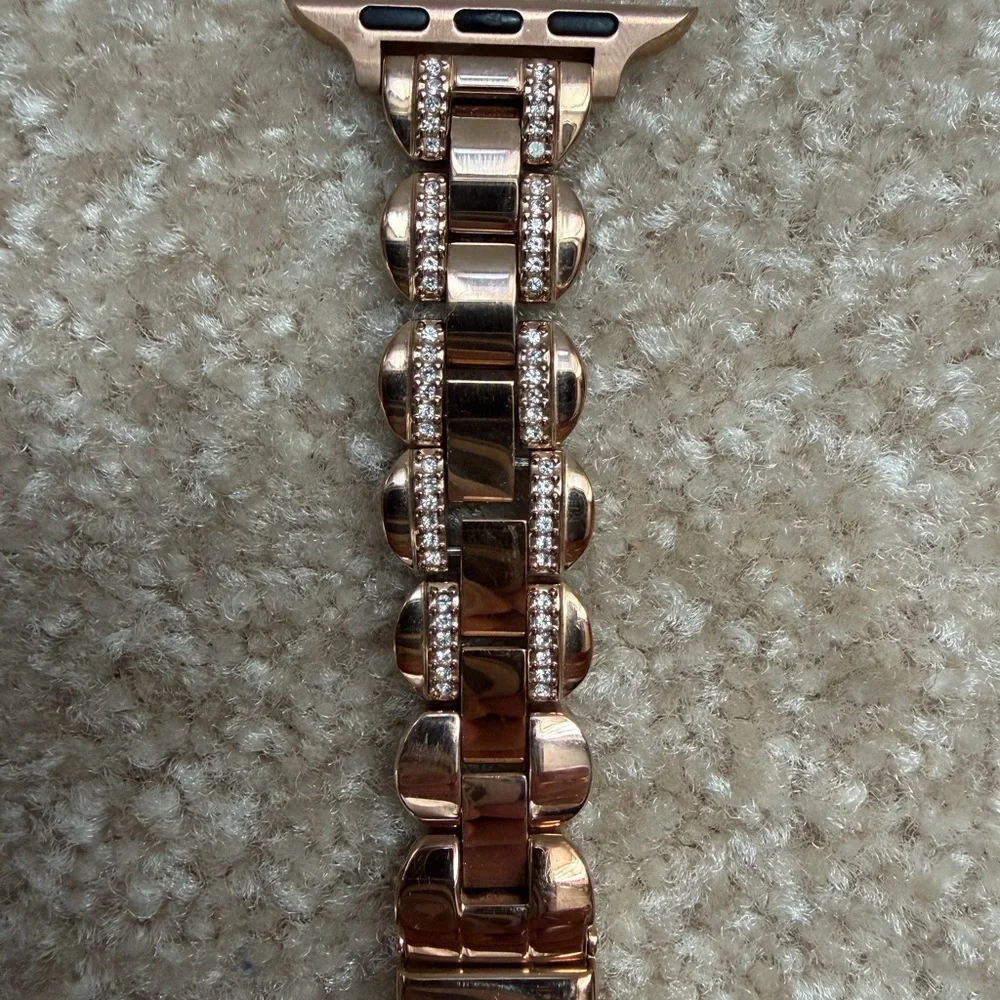Kate Spade Rose Gold Scalloped Watch Band with rhinestones - Picture 7 of 9